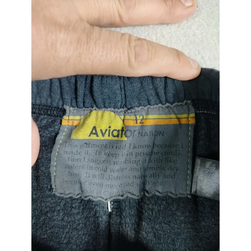Aviator Nation Venice Sweatpants Youth 12 Gray Fleece Jogger Rainbow Logo